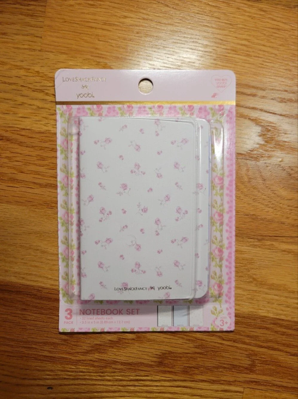 NWT LoveShackFancy x Target Yoobi 3-Pack Mini Journal Notebook Set Floral HTF